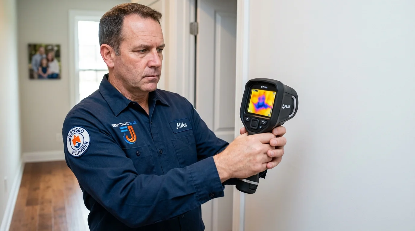 Thermal imaging leak detection by Johns Plumbing LLC in North Newton